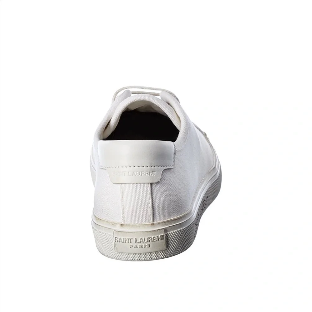 SAINT LAURENT MALIBU CANVAS & LEATHER SNEAKER - Picture 4 of 7